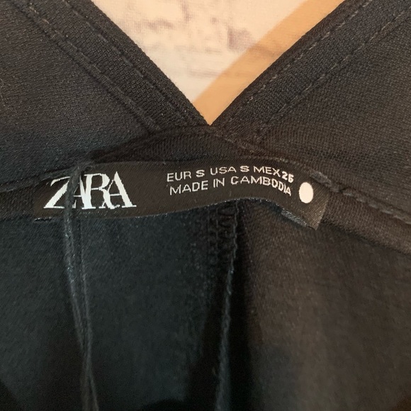 Zara Black Dress Double V-neck Sleeveless Sz small - Picture 4 of 6
